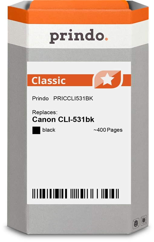 Prindo Classic Schwarz Druckerpatrone CLI-531bk PRICCLI531BK