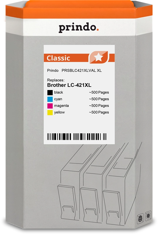 Prindo Classic XL Multipack Schwarz / Cyan / Magenta / Gelb (PRSBLC421XLVAL)