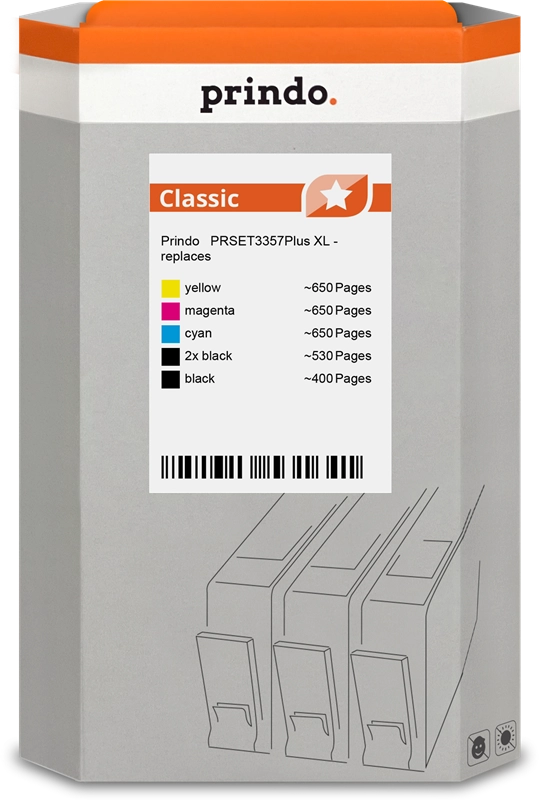 Prindo Classic XL Multipack Schwarz / Cyan / Magenta / Gelb (PRSET3357Plus)
