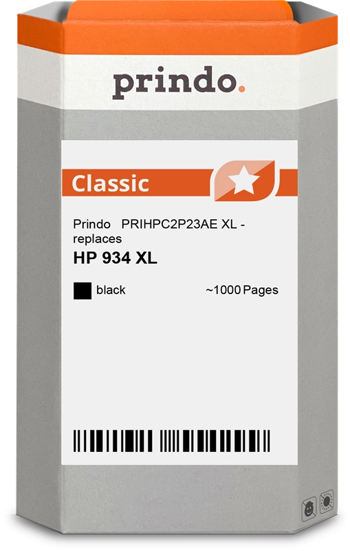 Prindo Classic XL Schwarz Druckerpatrone 934XL PRIHPC2P23AE