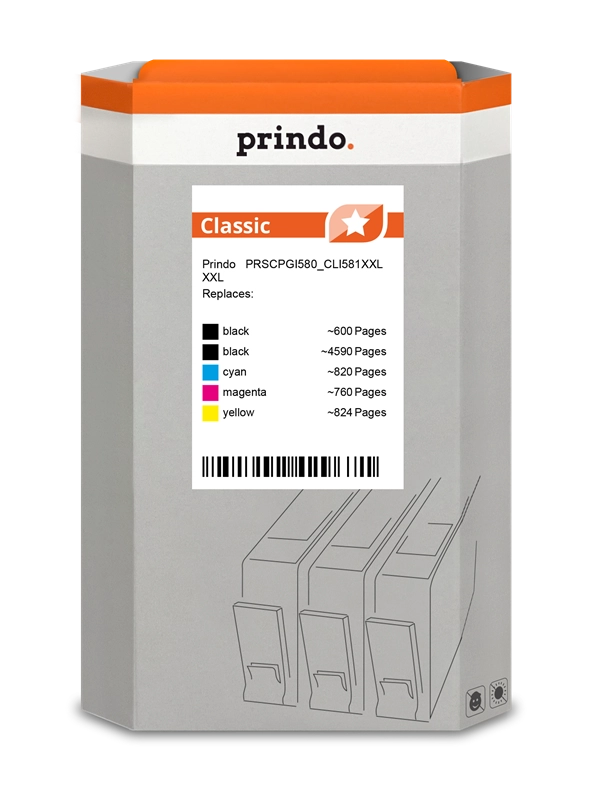 Prindo Classic 580/581 XXL Multipack  PRSCPGI580_CLI581XXL