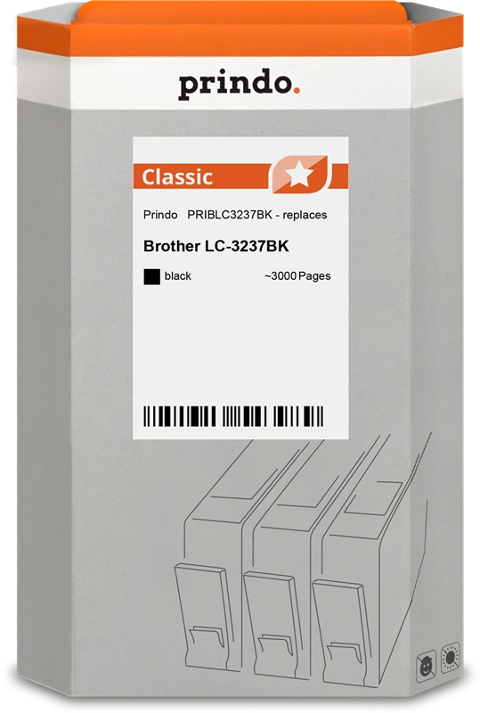 kompatibel mit Brother LC3237BK Schwarz Prindo Classic Schwarz Druckerpatrone PRIBLC3237BK