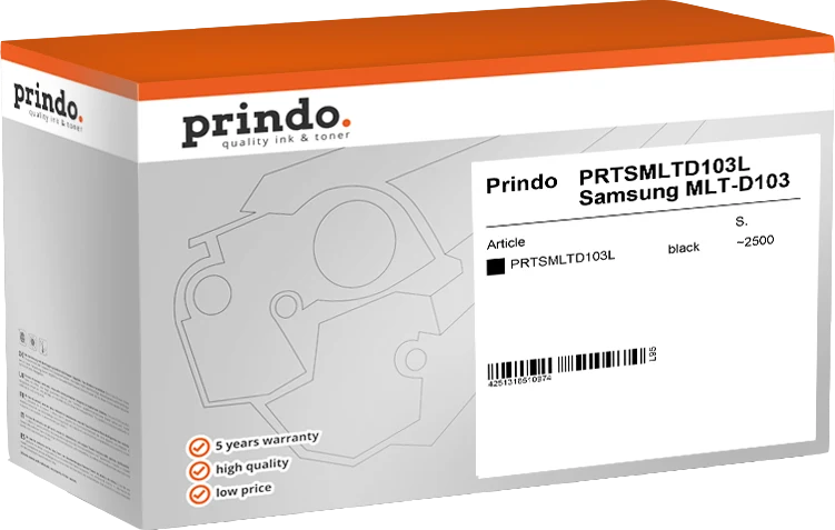Prindo Classic L Toner kompatibel mit Samsung MLT-D103L Schwarz