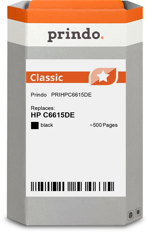 Prindo Classic Druckerpatrone kompatibel mit HP 15 Schwarz PRIHPC6615D