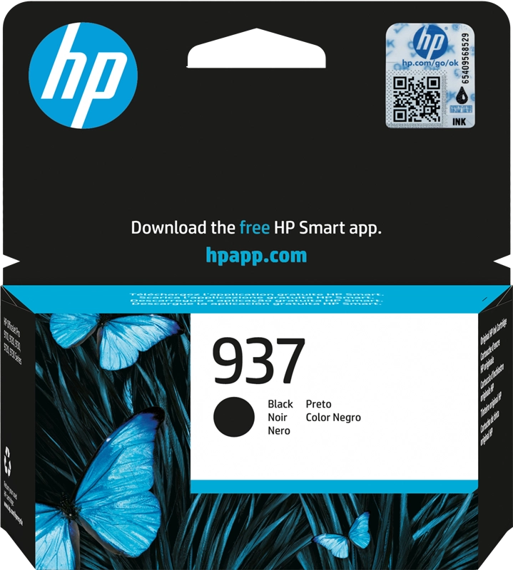 HP 937 Schwarz Druckerpatrone 4S6W5NE