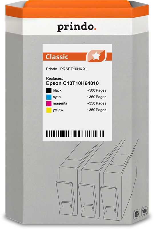 Prindo 604 XL Multipack Schwarz / Cyan / Magenta / Gelb (PRSET10H6)