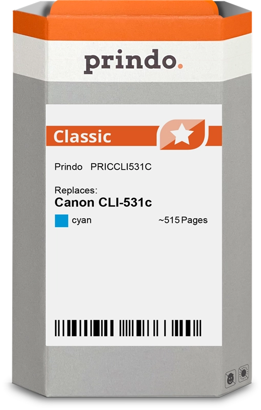 Prindo Classic Cyan Druckerpatrone CLI-531c PRICCLI531C