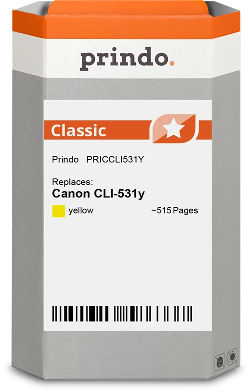 Prindo Classic Gelb Druckerpatrone CLI-531y PRICCLI531Y