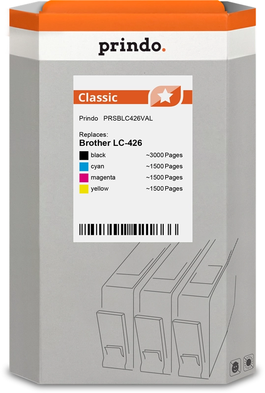 Prindo Classic Multipack Schwarz / Cyan / Magenta / Gelb (PRSBLC426VAL)